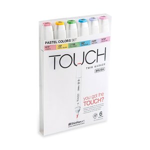 Touch Twin Brush Marker 6st - Pastel Colors