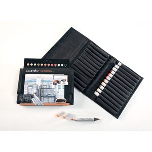 Copic Marker Wallet - 12 pennor - Arkitektfärger