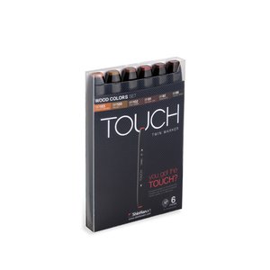 Touch Twin Marker 6st - Wood Color