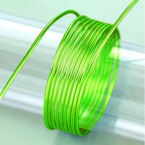 Aluminiumtråd ø 2 mm - ljusgrön 5 m / ~ 42 g