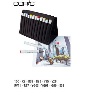 Copic Marker Wallet - 12 pennor - Basfärger