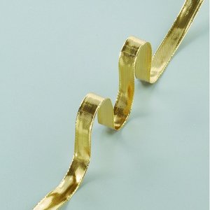 Dekorband ståltrådskant guld 15 mm - 25 meter - guld