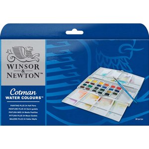 Akvarellfärg W&N Cotman - Målarbox 24 färger