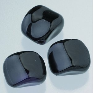 Glaspärlor 16 x 16 mm - svart 5 st. nr 3