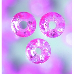 Glaspärlor krackelerade - ljust rosa - rund