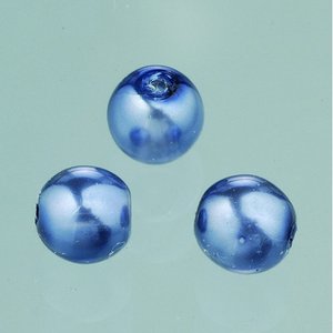 Glaspärlor vax lyster 6 mm - grå-blå 40 st.