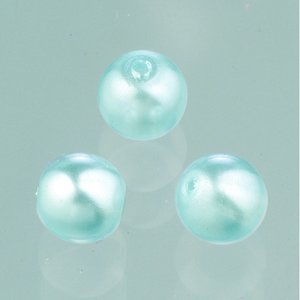 Glaspärlor vax lyster 6 mm - ljusblå 40 st.