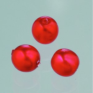Glaspärlor vax lyster 6 mm - ljusröd 40 st.