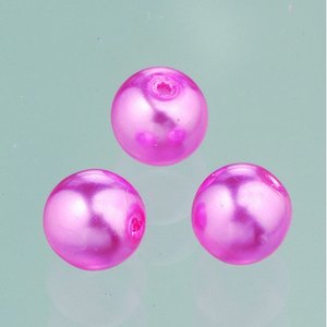 Glaspärlor vax lyster 6 mm - ljust rosa 40 st.