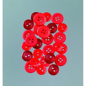Knappar 10 - 15 mm - röd mix 40 g röd