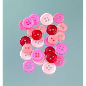 Knappar 10 - 15 mm - rosa mix 40 g rosa