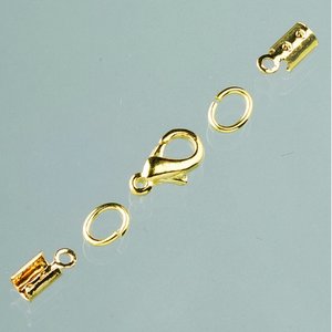 Låsanordningar för läderband ø 2 mm - guldpläterade (klämfäste)