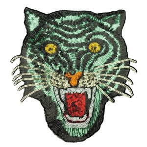 Paljettmärke Vändbart - Tiger Old Green